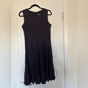 LOFT Black and Purple Midi Dress size small